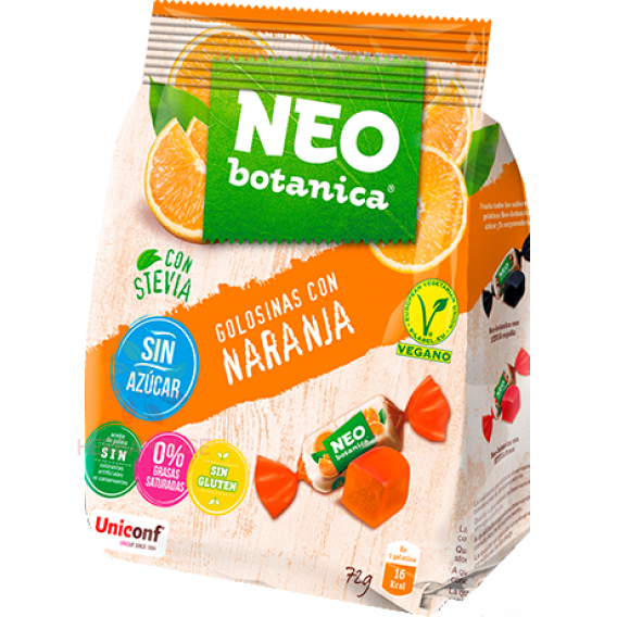 Obrázok pre Neo Botanica Bomboane din jeleu fără gluten cu aromă de portocale cu îndulcitori (72g)