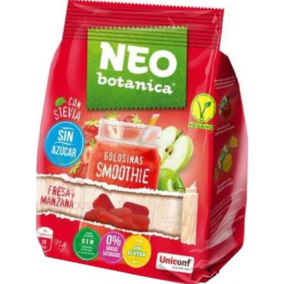 Obrázok pre Neo Botanica Bomboane din jeleu fără gluten cu aromă de mere și căpșuni cu îndulcitori (72g)