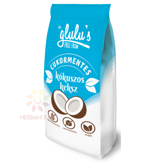 Obrázok pre Glulu's FreeFrom Vegan Biscuiți fără gluten cu nucă de cocos cu îndulcitor (70g)