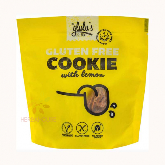 Obrázok pre Glulu's FreeFrom Vegan Biscuiți cu lămâie fără gluten și îndulcitor (100g)