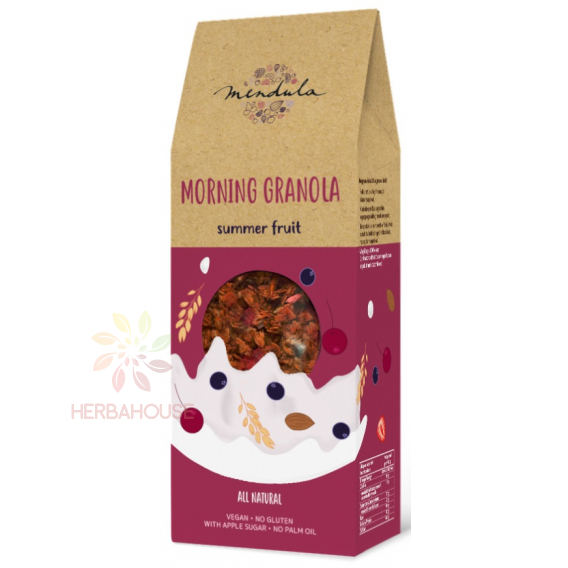 Obrázok pre Mendula Summer Fruit Granola fără gluten - cireșe, căpșuni și coacăze negre (300g)