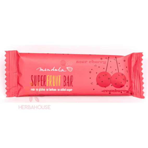 Obrázok pre Mendula Superfruit Baton de fructe fără gluten fără adaos de zahăr - vișine și merișor (40g)