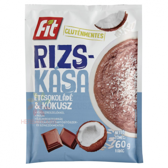 Obrázok pre Fit Terci de orez fără gluten cu ciocolată neagră, nucă de cocos și inulină (60g)