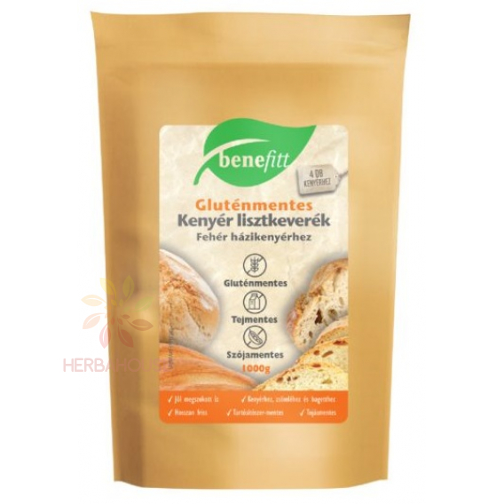 Obrázok pre Benefitt Amestec de făină fără gluten pentru pâine albă de casă (1000g)