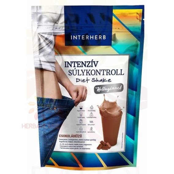 Obrázok pre Interherb Diet Shake Pudră proteică cu colagen și îndulcitor - ciocolată (528g)