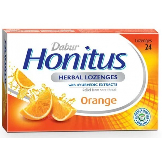 Obrázok pre Dabur Honitus Pastile pentru gat din plante cu miere - aroma de portocale (24buc)