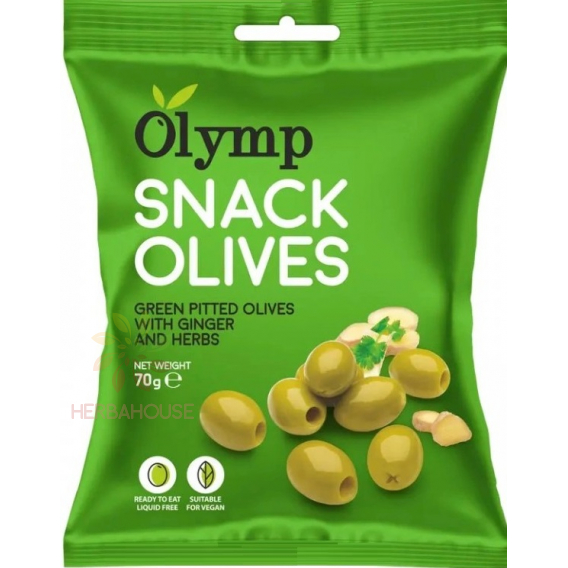 Obrázok pre Olymp Snack Măsline verzi fără sâmburi cu ghimbir și ierburi (70g)