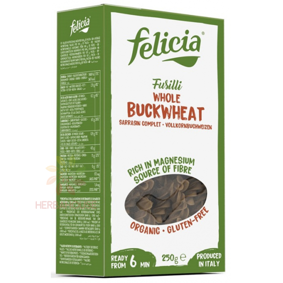 Obrázok pre Felicia Bio Paste din hrișcă fără gluten - fusilli (250g)