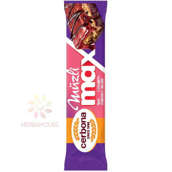 Obrázok pre Cerbona Müzli Max Baton Muesli cu aromă de căpșuni și ciocolată (30g)