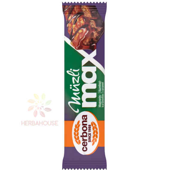 Obrázok pre Cerbona Müzli Max Baton Muesli cu aromă de alune și caramel (30g)