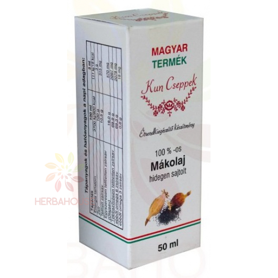 Obrázok pre Kun cseppek 100% Ulei din semințe de mac presat la rece (50ml)