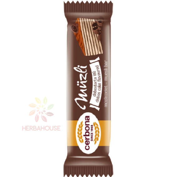 Obrázok pre Cerbona Baton de muesli cu aromă de tort Doboš înmuiat în ciocolată cu lapte (20g)