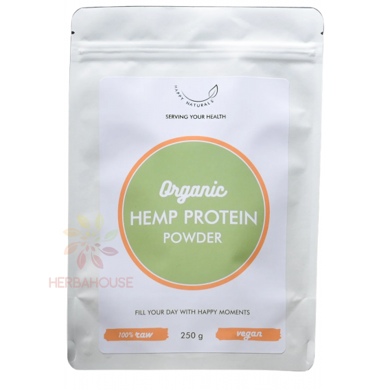 Obrázok pre Happy Naturlas Bio Raw Pudră de proteine ​​​​de cânepă (250g)