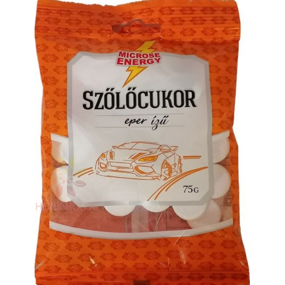 Obrázok pre Microse Zahăr din struguri pastile cu aromă de căpșuni (75g)