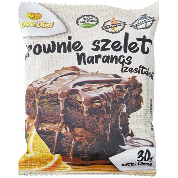 Obrázok pre LoveDiet Brownie cacao cu aromă de portocale fără gluten (30g)