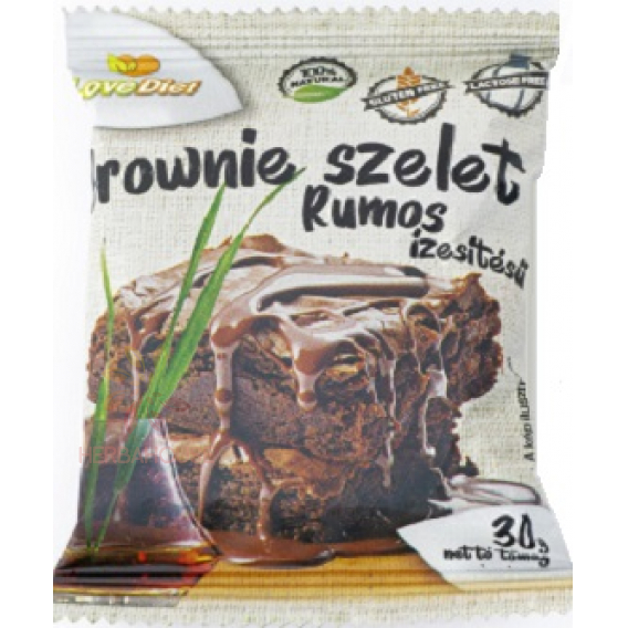 Obrázok pre LoveDiet Brownie cacao cu aromă de rom (30g)