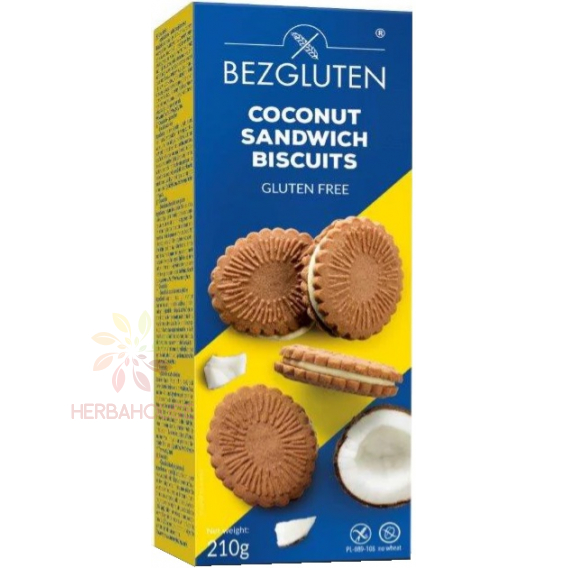 Obrázok pre Bezgluten Fără gluten fursecuri cacao și umplutură de cocos (210g)