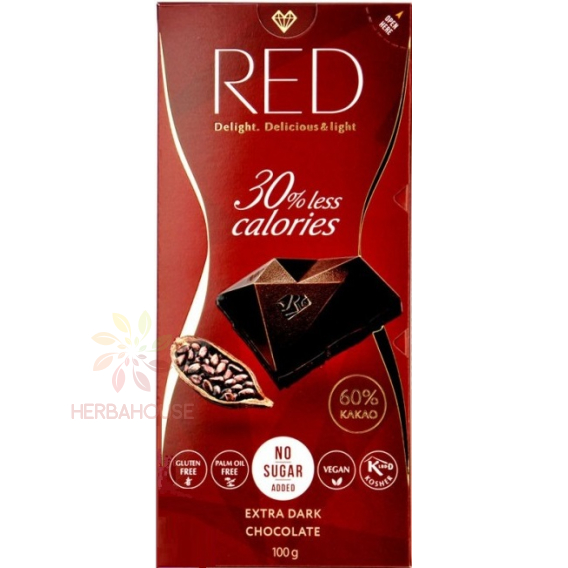 Obrázok pre Red Delight Extra dark Ciocolata neagra cu indulcitor (100g)