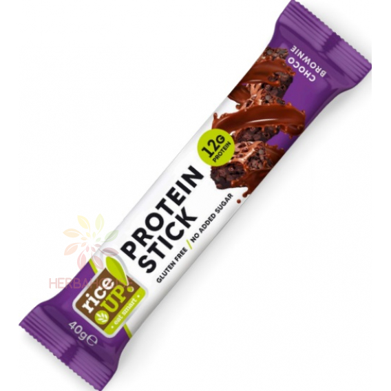 Obrázok pre Rice Up Protein Stick Baton fără gluten cu aromă de brownie în ciocolată cu lapte (40g)