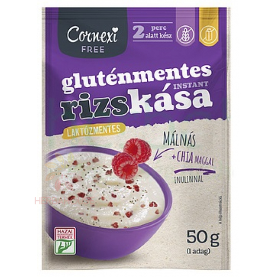 Obrázok pre Cornexi Terci de orez instant fara gluten cu inulina - zmeura si seminte de chia (50g)