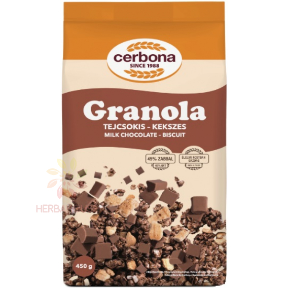 Obrázok pre Cerbona Granola de ciocolată cu lapte cu biscuiți (450g)