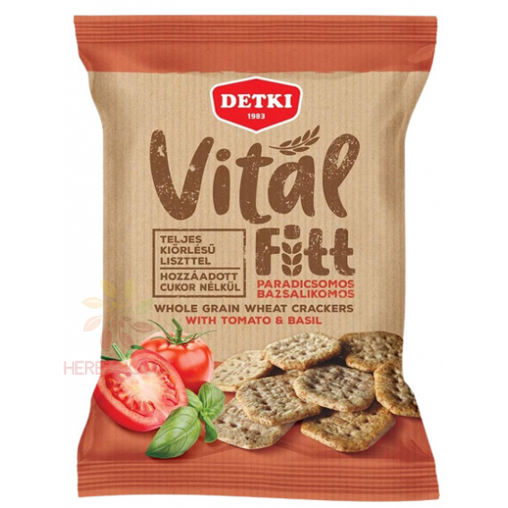 Obrázok pre Detki Vital Fitt Biscuiti sarati cu faina integrala de grau - rosii si busuioc (100g)