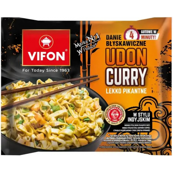 Obrázok pre Vifon Udon curry Taitei cu aromă de pui curry, ușor picante (90g)