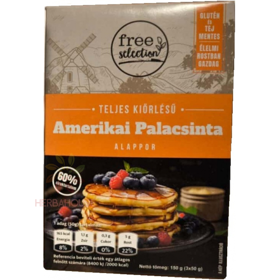 Obrázok pre Free Selection Amestec de făină integrală fără gluten pentru prepararea clătitelor americane (150g)