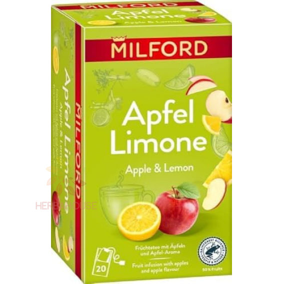 Obrázok pre Milford Ceai de fructe cu aromă de mere și lămâie (20buc)