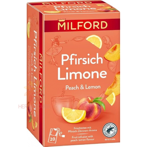 Obrázok pre Milford Ceai de fructe cu aromă de piersici și lămâie (20buc)