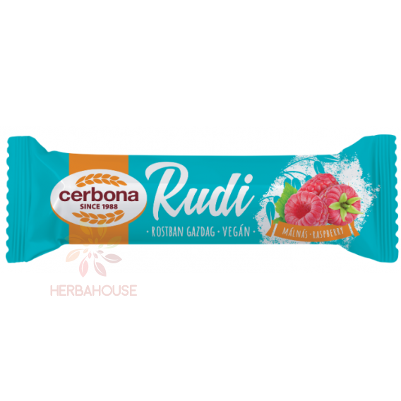 Obrázok pre Cerbona Rudi Vegan Baton de ovăz, înmuiat complet cu umplutură de zmeură (30g)