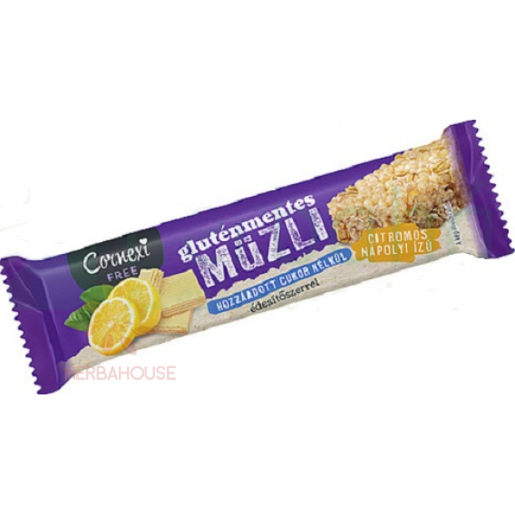Obrázok pre Cornexi Baton de muesli fara gluten cu aroma de napolitana de lamaie, fara zahar adaugat (25g)
