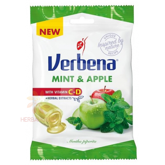 Obrázok pre Verbena Bomboane din plante cu extract de mere si menta cu vitaminele C si D (60g)
