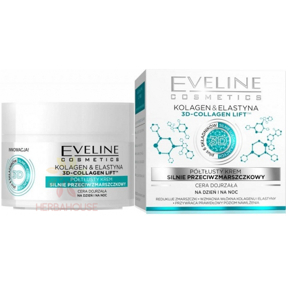 Obrázok pre Eveline 3D Collagen & Elastín Cremă de zi și de noapte cu colagen (50ml)