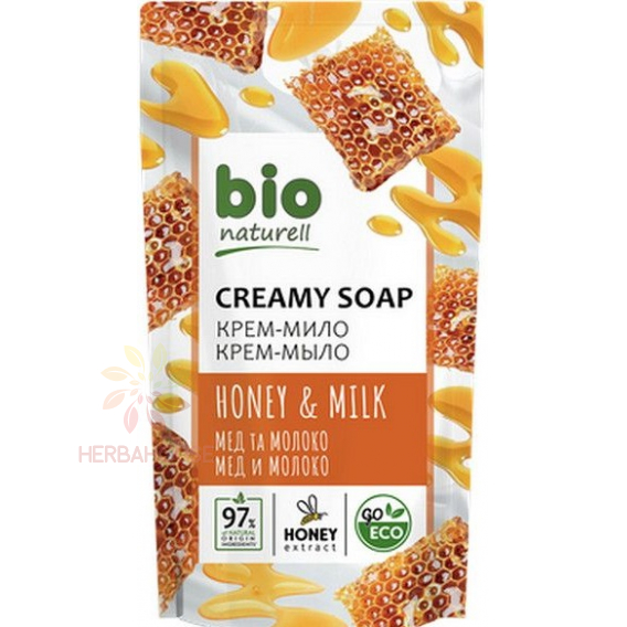 Obrázok pre Bio Naturell Săpun lichid cremos Miere și lapte - rezervă (460ml)