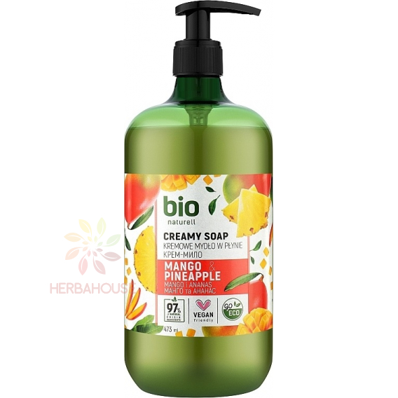 Obrázok pre Bio Naturell Săpun lichid cremos cu pompă Mango și Ananas (473ml)