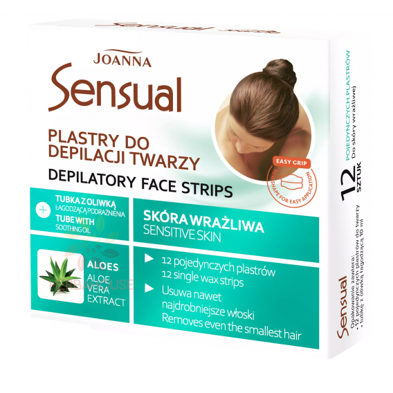 Obrázok pre Joanna Sensual Benzi depilatoare faciale cu Aloe Vera + ulei post-epilare (12buc)