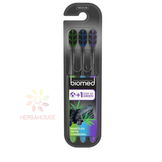 Obrázok pre Biomed Black Periuță de dinți din fibră de carbon - Medium (3buc)
