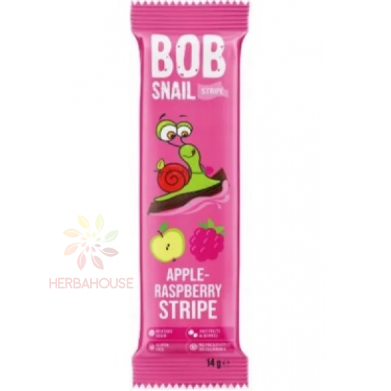 Obrázok pre Eco Snack Bob Snail Stripe Felie de fructe măr, zmeură (14g)