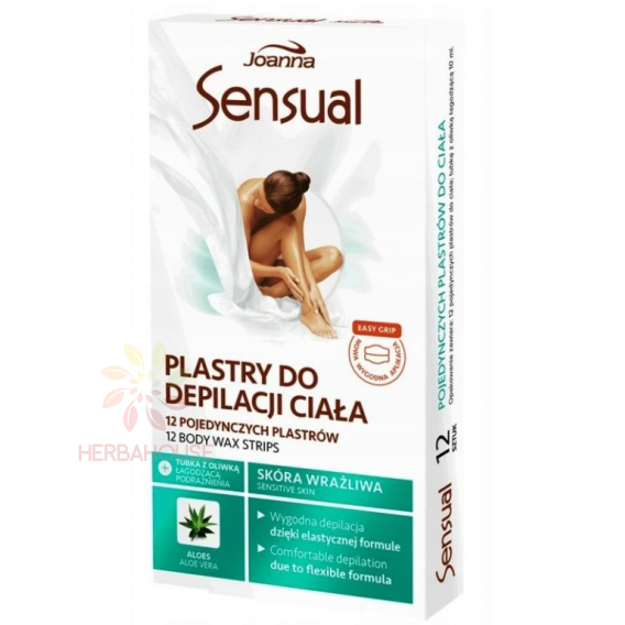 Obrázok pre Joanna Sensual Benzi depilatoare pentru corp cu Aloe Vera + ulei dupa epilare (12buc)
