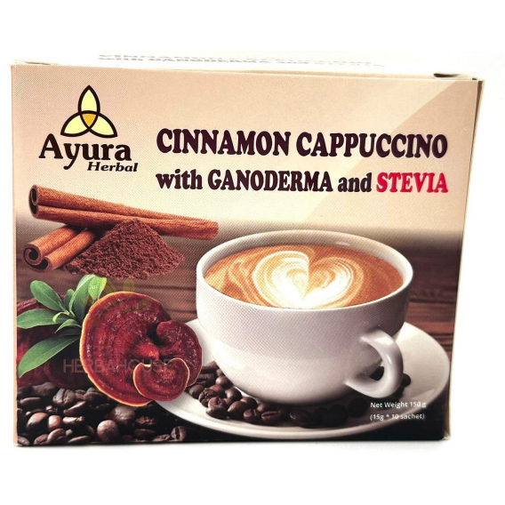 Obrázok pre Ayura Cappuccino instant cu scorțișoară, ganoderma și stevia (10buc)