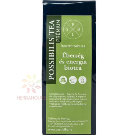 Obrázok pre Possibilis Ceai verde organic aromat pentru vigilență și energie, vrac (75g)