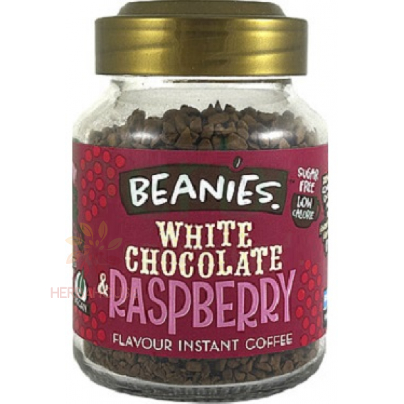 Obrázok pre Beanies White Chocolate & Raspberry Cafea instant cu aromă de ciocolată albă și zmeură (50g)