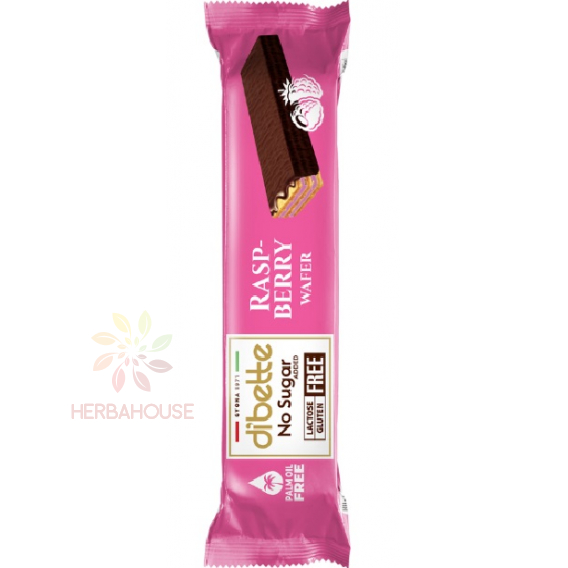 Obrázok pre Dibette NAS Napolitană fără gluten umplută cu cremă de zmeură în ciocolată neagră cu îndulcitor (26g)