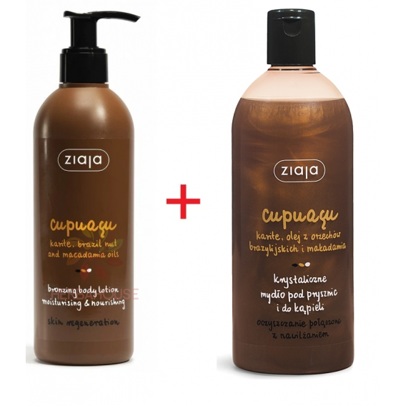 Obrázok pre Ziaja Cupuaçu Loțiune de corp hidratantă și hrănitoare autobronzantă + cadou gel de duș Cupuaçu (300ml + 500ml)