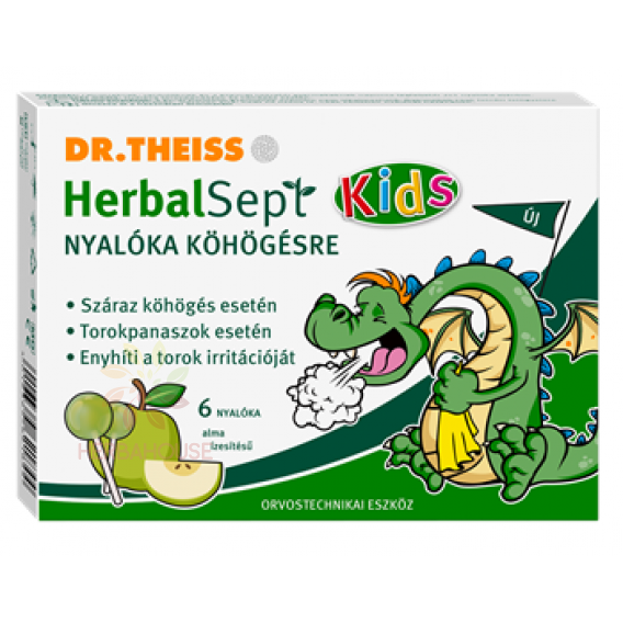 Obrázok pre Dr.Theiss HerbalSept Kids Acadele antitusive cu aromă de măr (6buc)