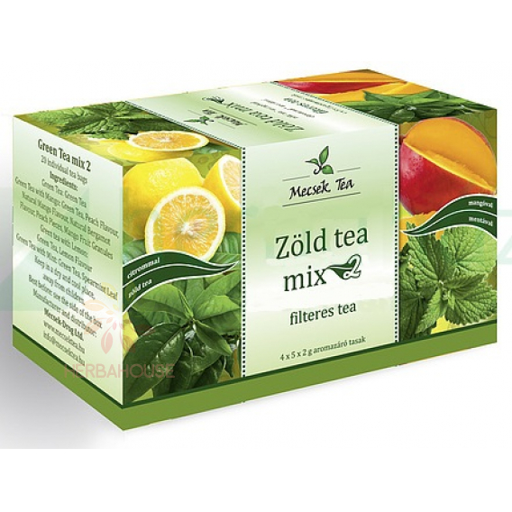 Obrázok pre Mecsek Amestec porționat de ceaiuri verzi – mango, lamaie, menta, natural (20 buc)