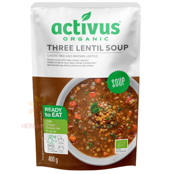 Obrázok pre Activus Bio Supă din 3 tipuri de linte - linte verde, roșie și brună (400g)
