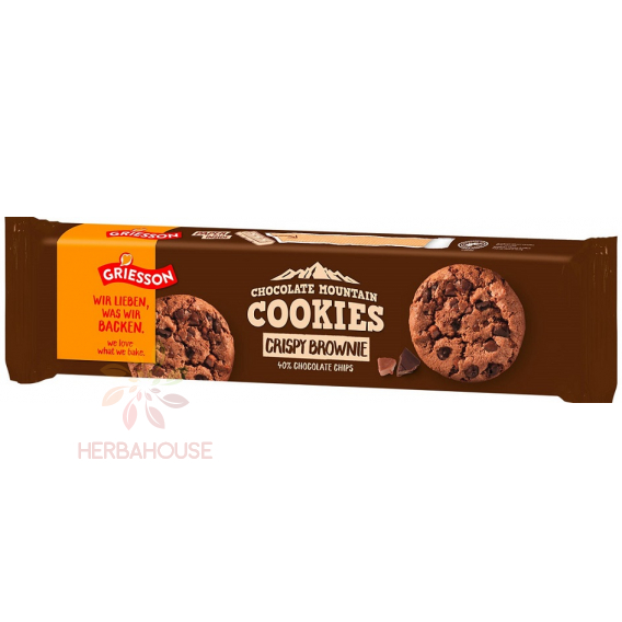 Obrázok pre Griesson Chocolate Mountain Cookies Crispy Brownie Biscuiți cu bucățele de ciocolată (150g)