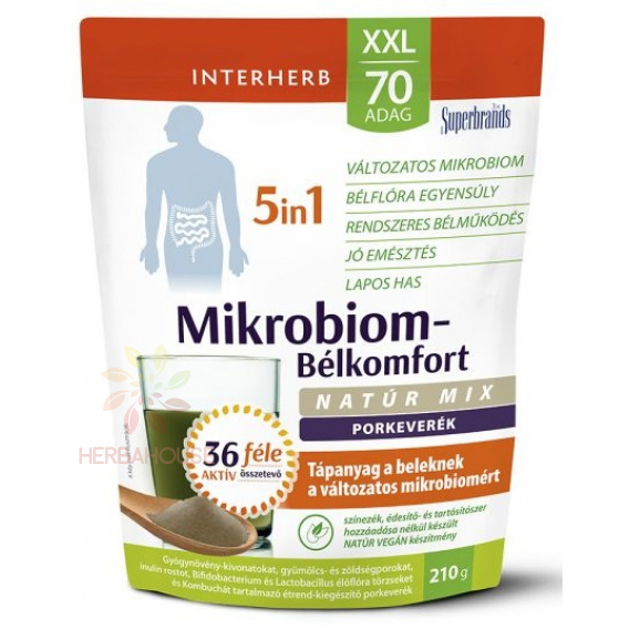 Obrázok pre Interherb Microbiome 5în1 natură - mix de probiotice și fibre pentru un intestin sănătos (210g)